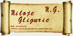 Miloje Gligurić vizit kartica